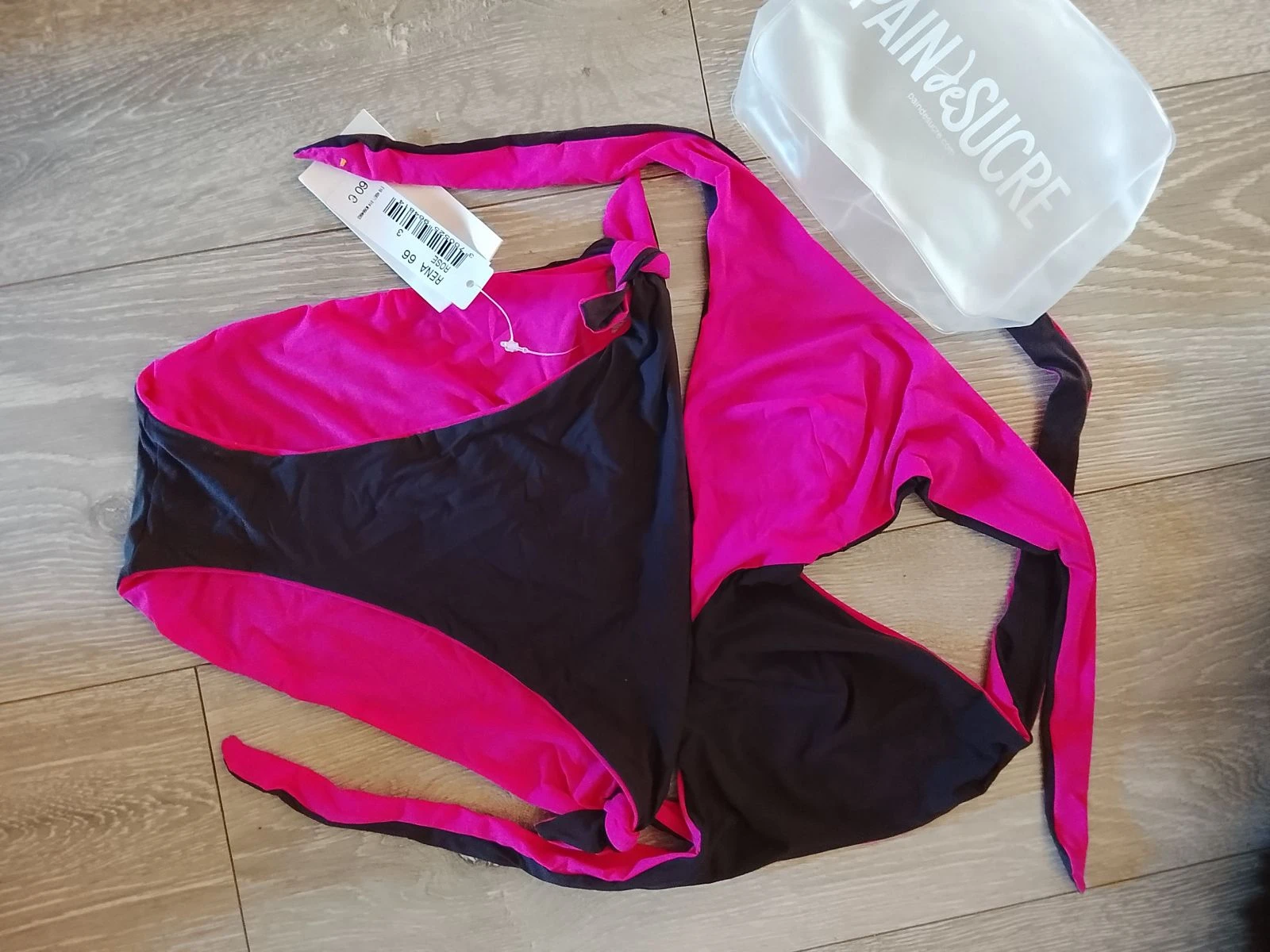 🏖️ Ideaal voor deze zomer Pain de Sucre Maat 3 oftewel 40 tweedelig omkeerbaar badpak fuchsia en bruin Nieuw met etiket 🏖️ – photo 4